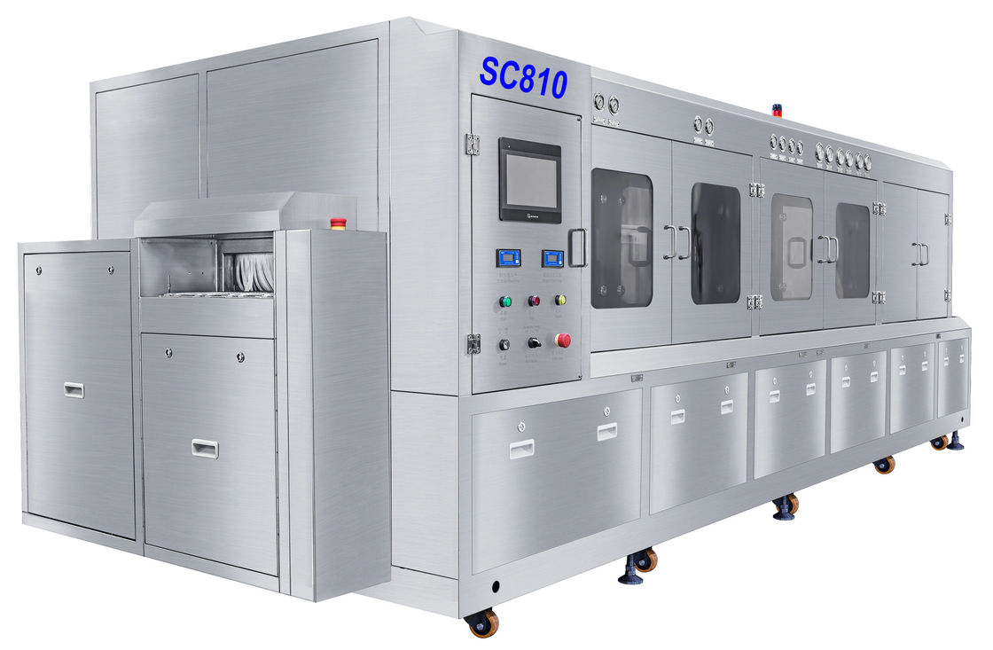 Szerokość siatki przenośnika 600 mm DI Water Deflux Machine, wysokociśnieniowa maszyna do mycia części półpłynnych